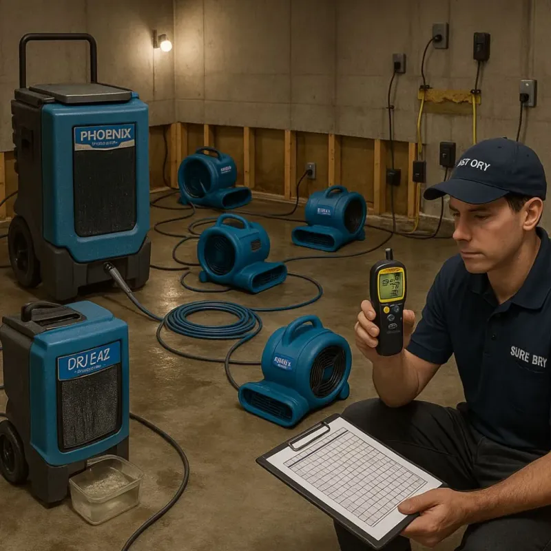 Structural Drying and Dehumidification process in Munster, IN